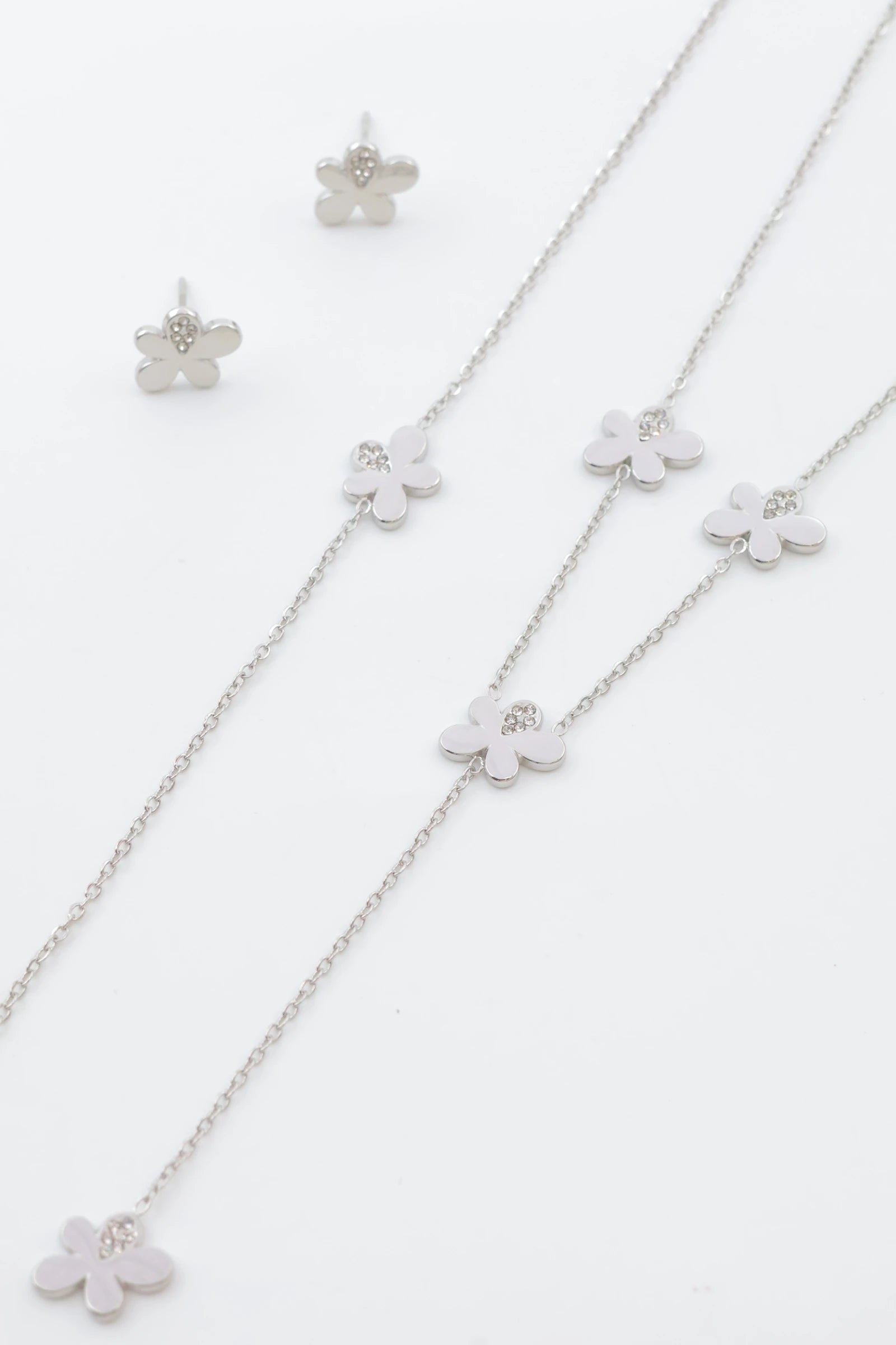 Parure de bijoux en acier inoxydable - ARGENT