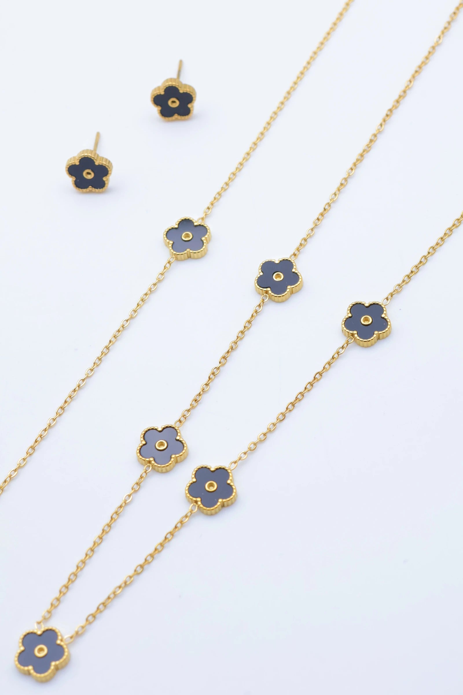 Parure de bijoux en acier inoxydable - NOIR