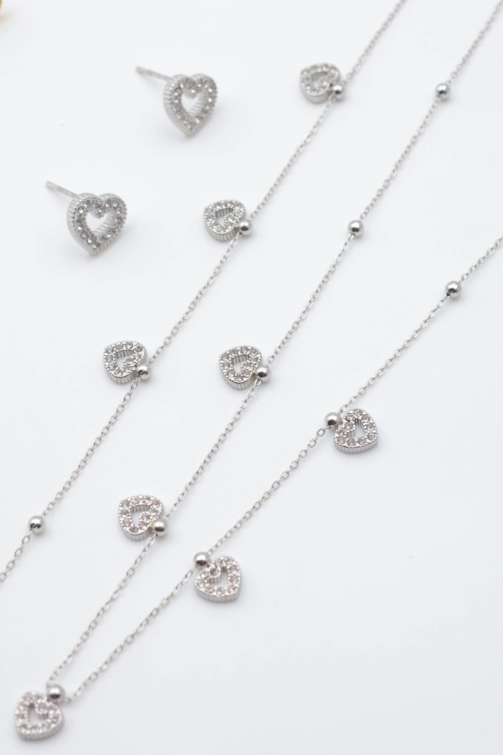 Parure de bijoux en acier inoxydable - ARGENT