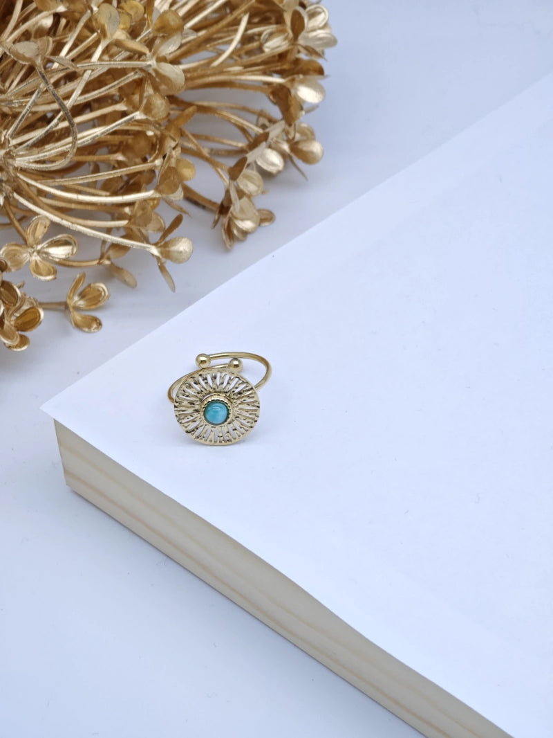 Bague en acier inoxydable ajustable - BLEU