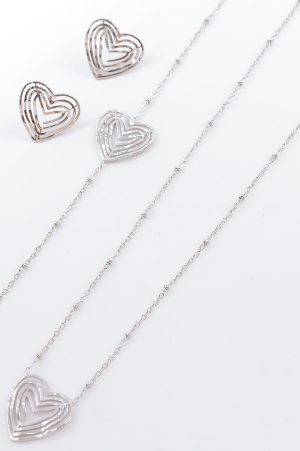 Parure de bijoux en acier inoxydable - ARGENT