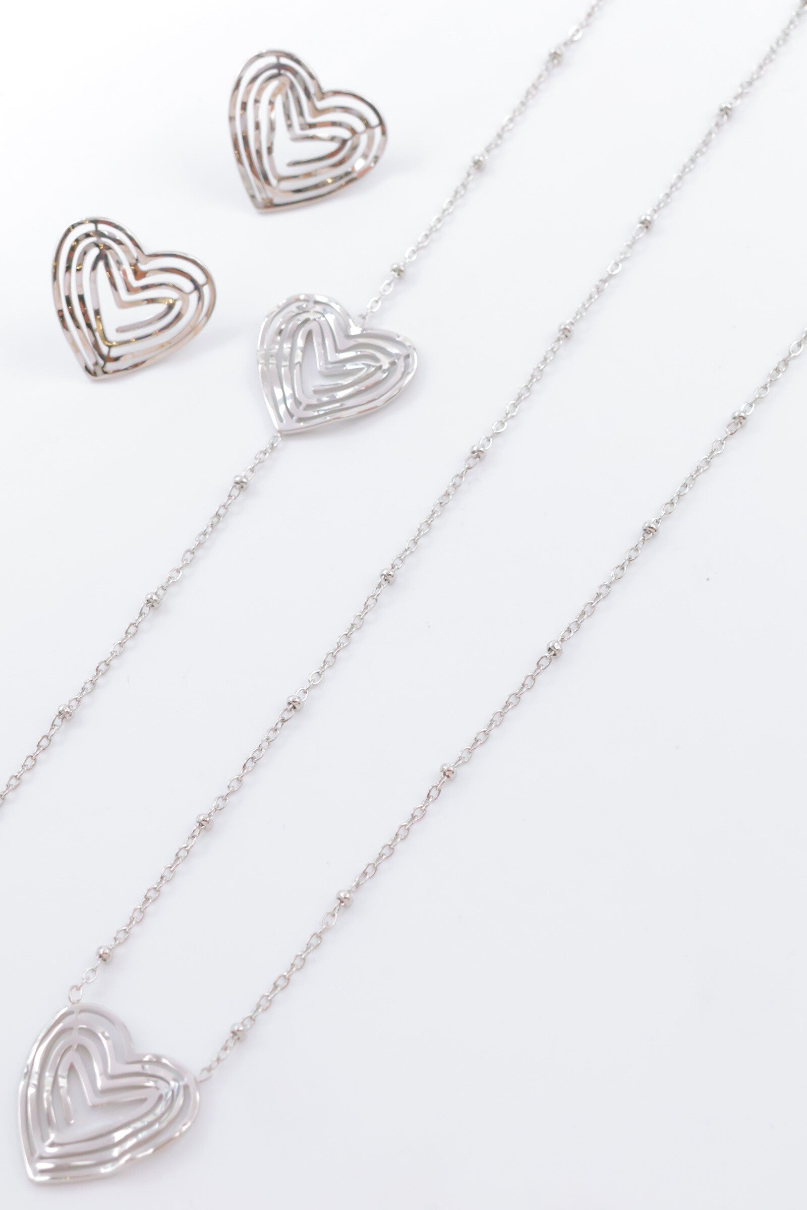 Parure de bijoux en acier inoxydable - ARGENT