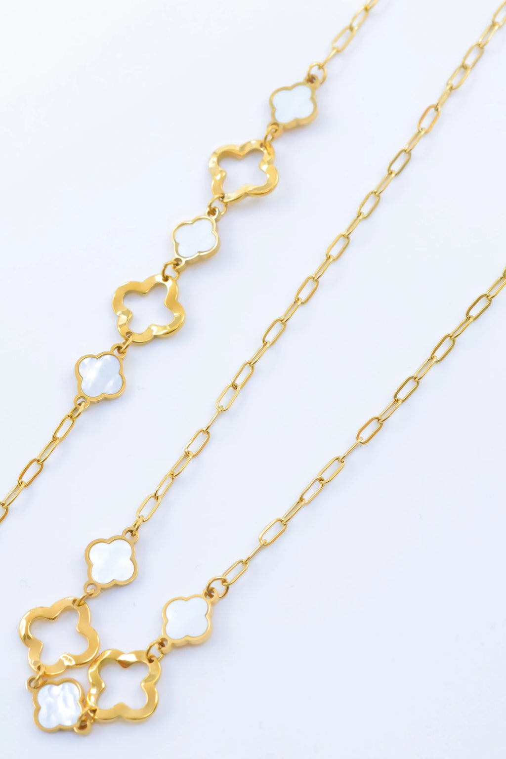 Parure de bijoux en acier inoxydable - BLANC