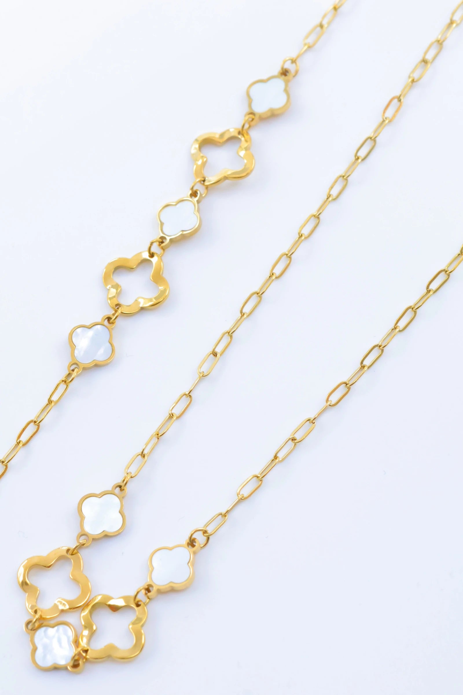 Parure de bijoux en acier inoxydable - BLANC
