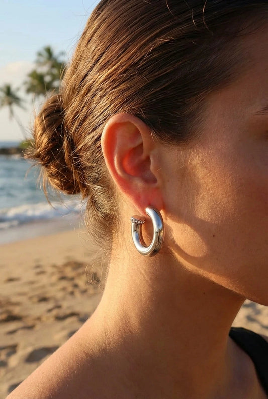 Boucles d’oreilles en acier inoxydable
