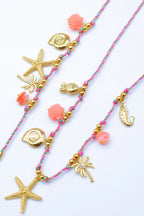 Parure de bijoux en acier inoxydable - FUCHSIA