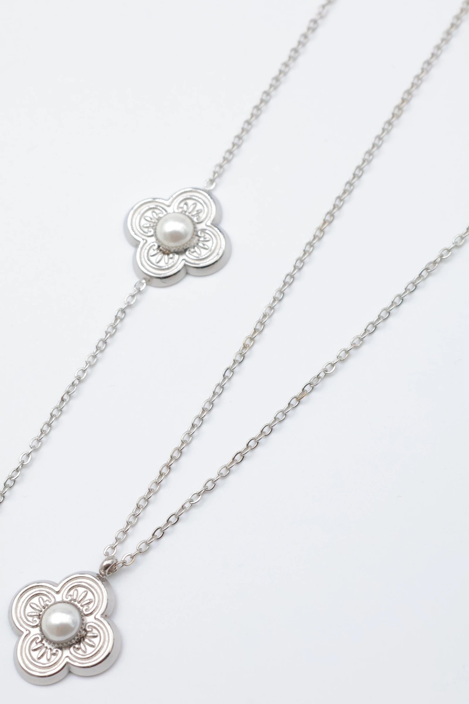 Parure de bijoux en acier inoxydable - ARGENT