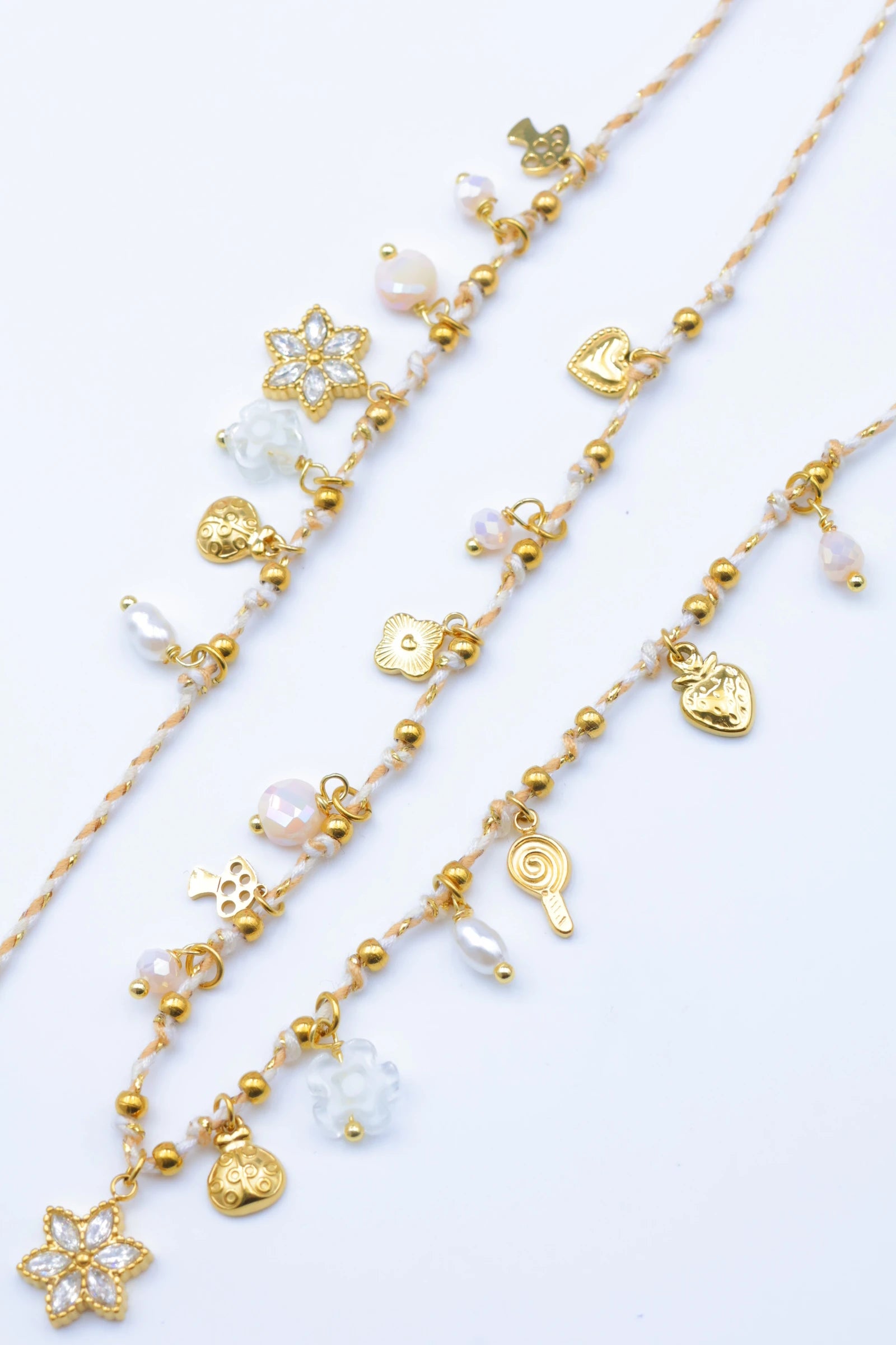 Parure de bijoux en acier inoxydable - BLANC