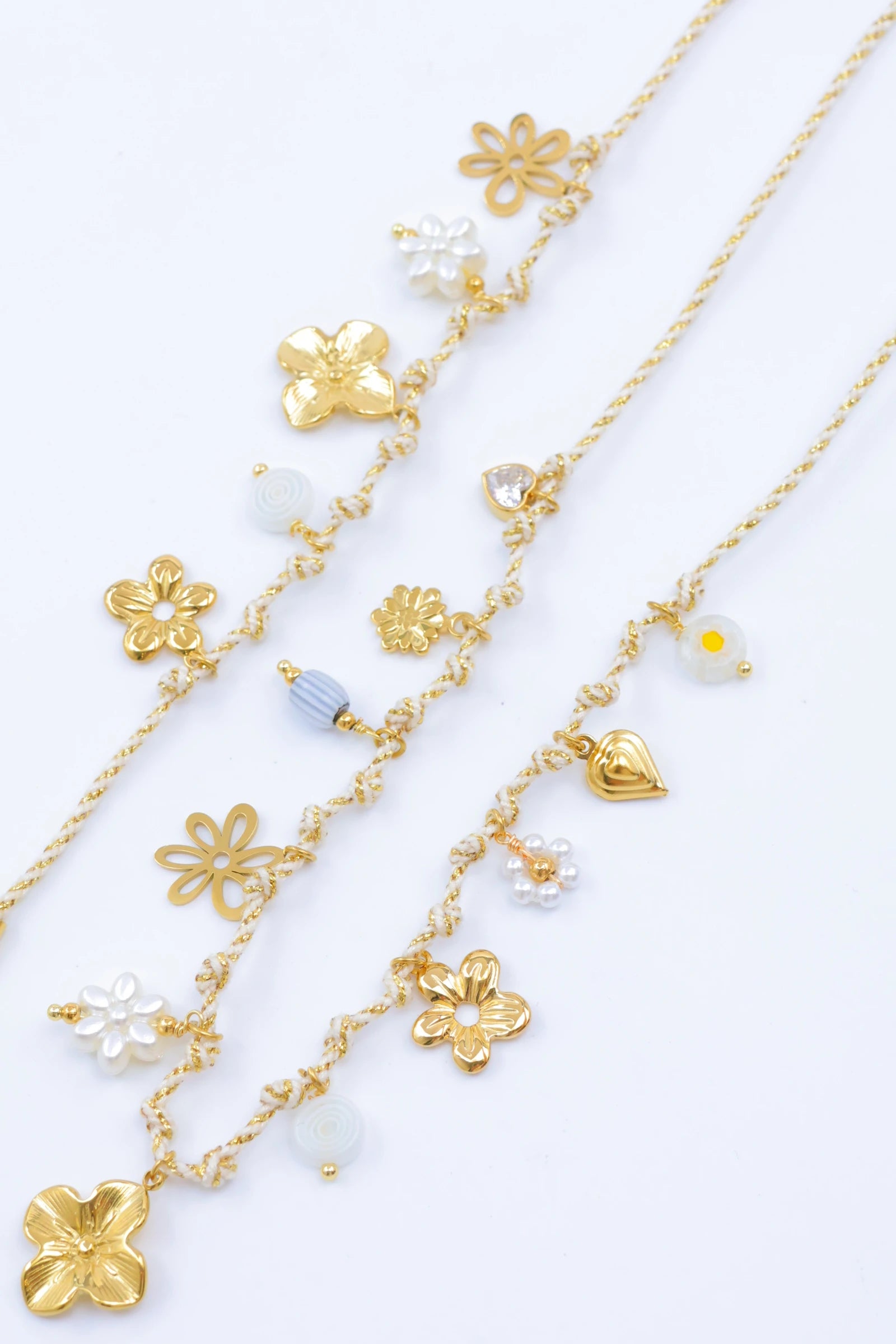 Parure de bijoux en acier inoxydable - BLANC