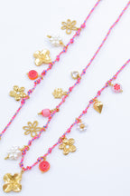 Parure de bijoux en acier inoxydable - FUCHSIA