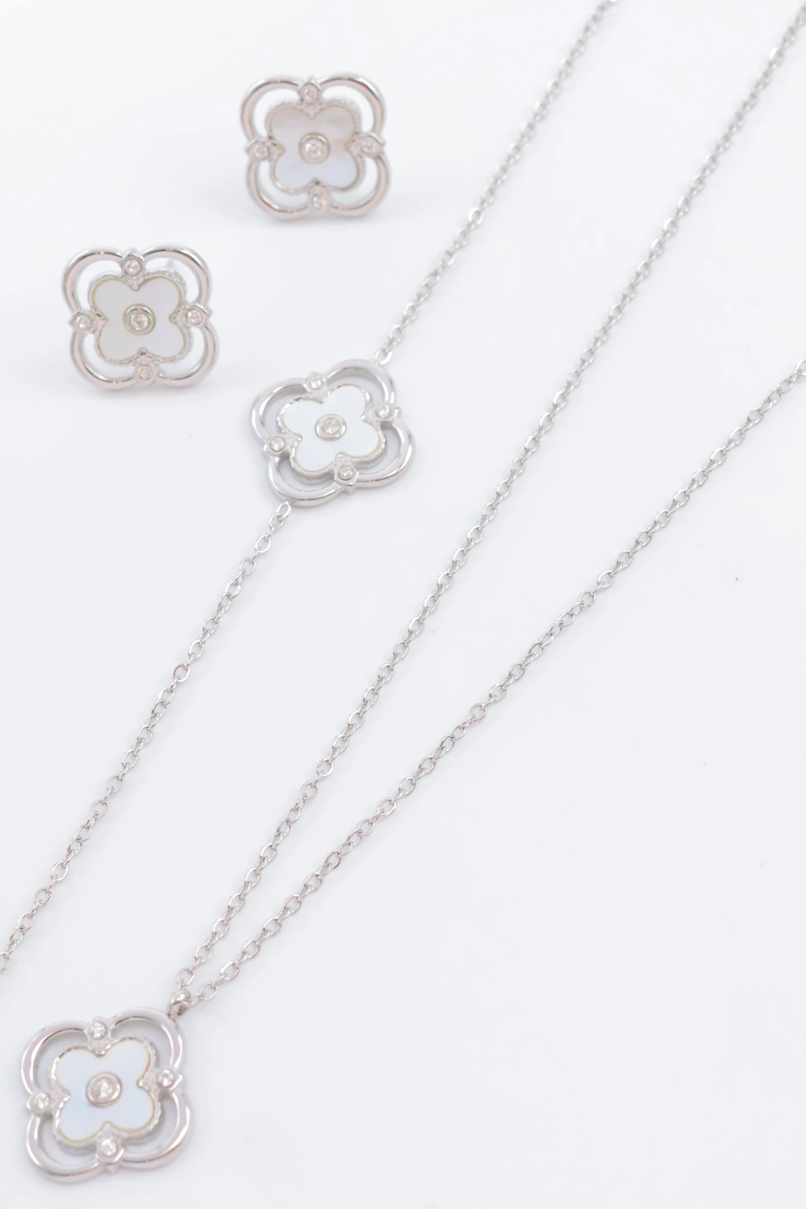 Parure de bijoux en acier inoxydable - ARGENT