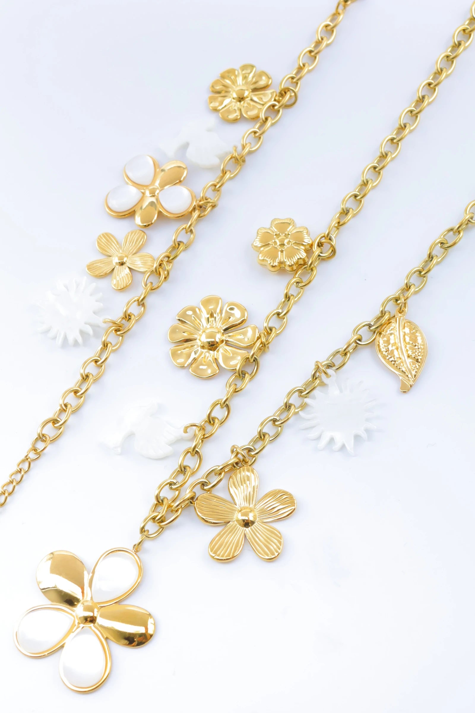 Parure de bijoux en acier inoxydable - BLANC