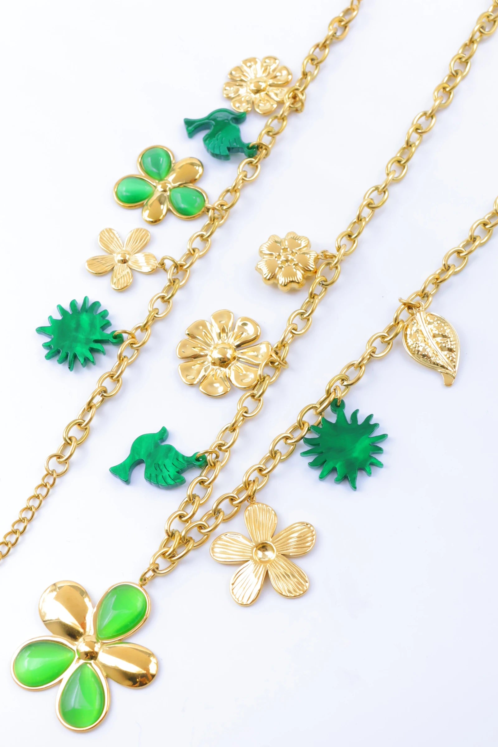 Parure de bijoux en acier inoxydable - VERT