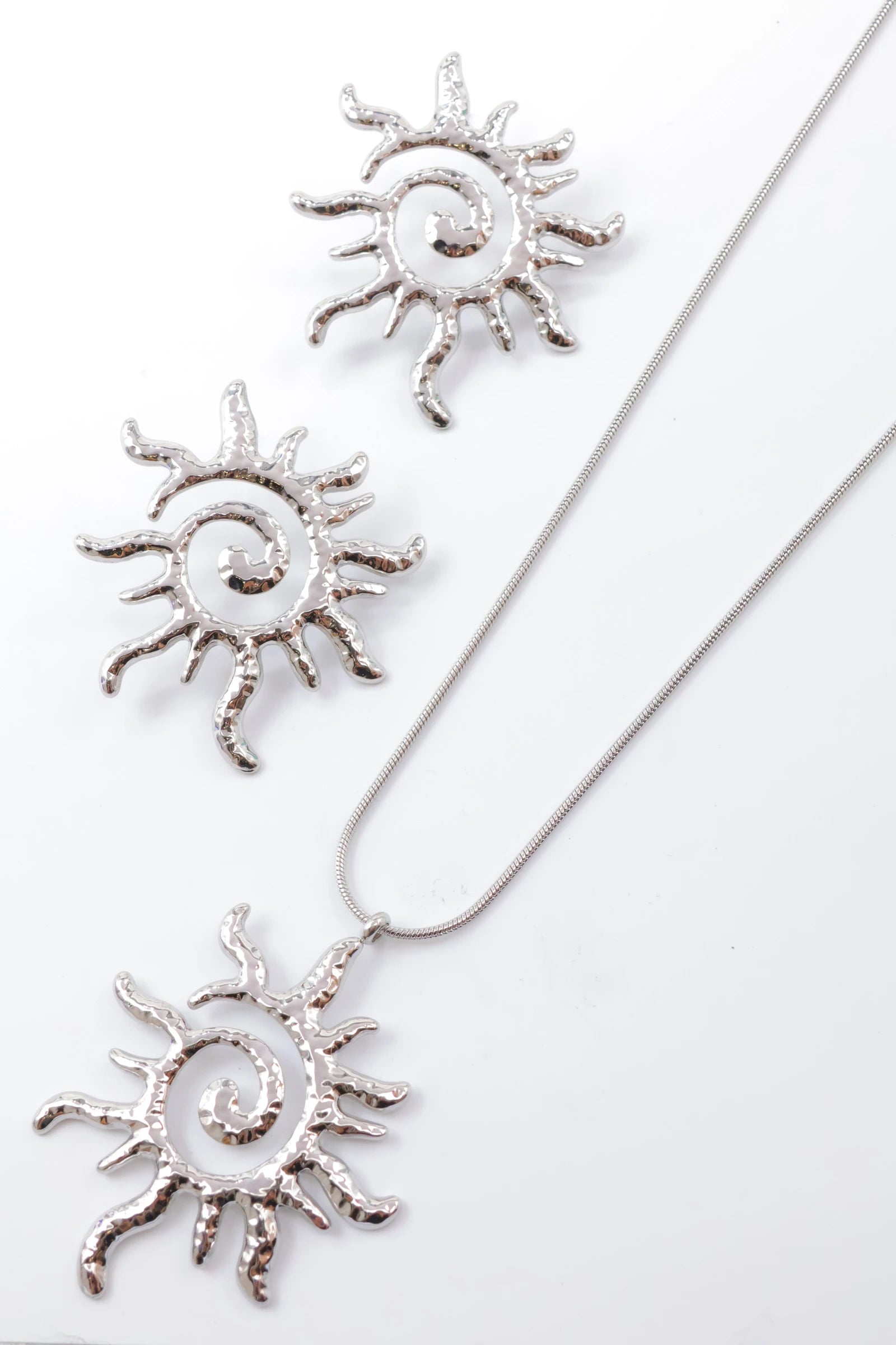 Parure de bijoux en acier inoxydable - ARGENT