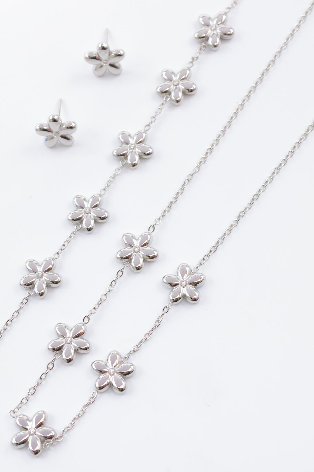 Parure de bijoux en acier inoxydable - ARGENT