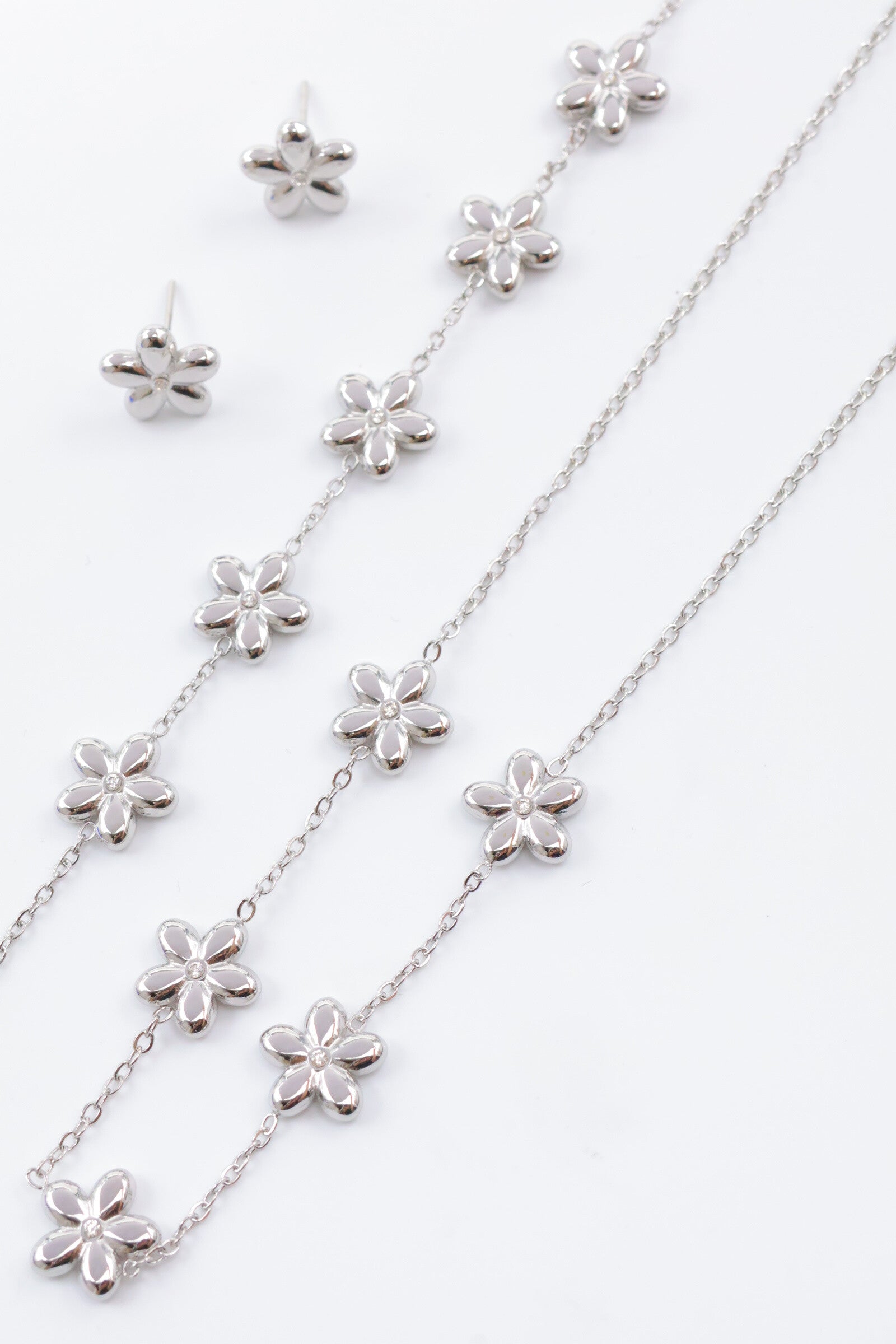 Parure de bijoux en acier inoxydable - ARGENT