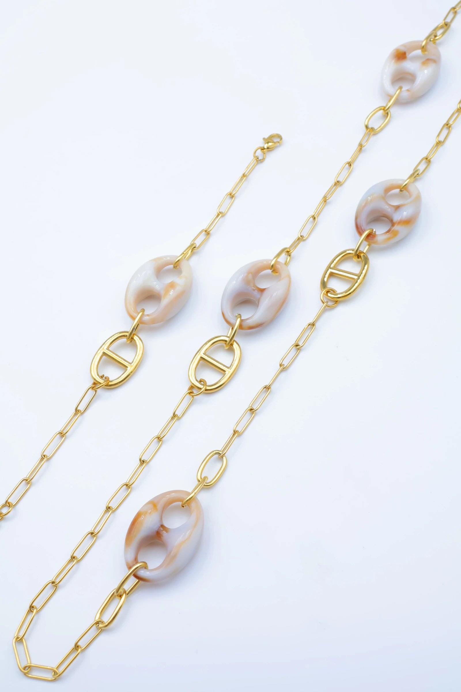 Parure de bijoux en acier inoxydable - BLANC