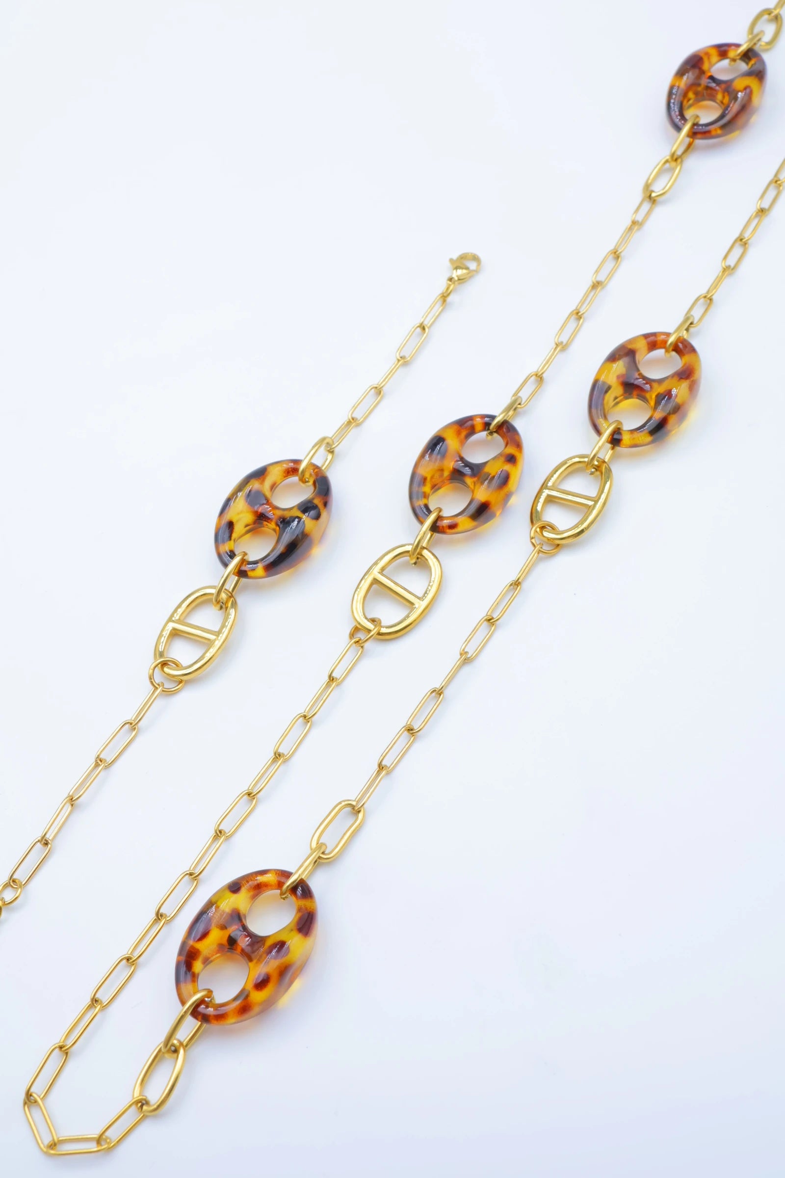 Parure de bijoux en acier inoxydable - MARRON CLAIR