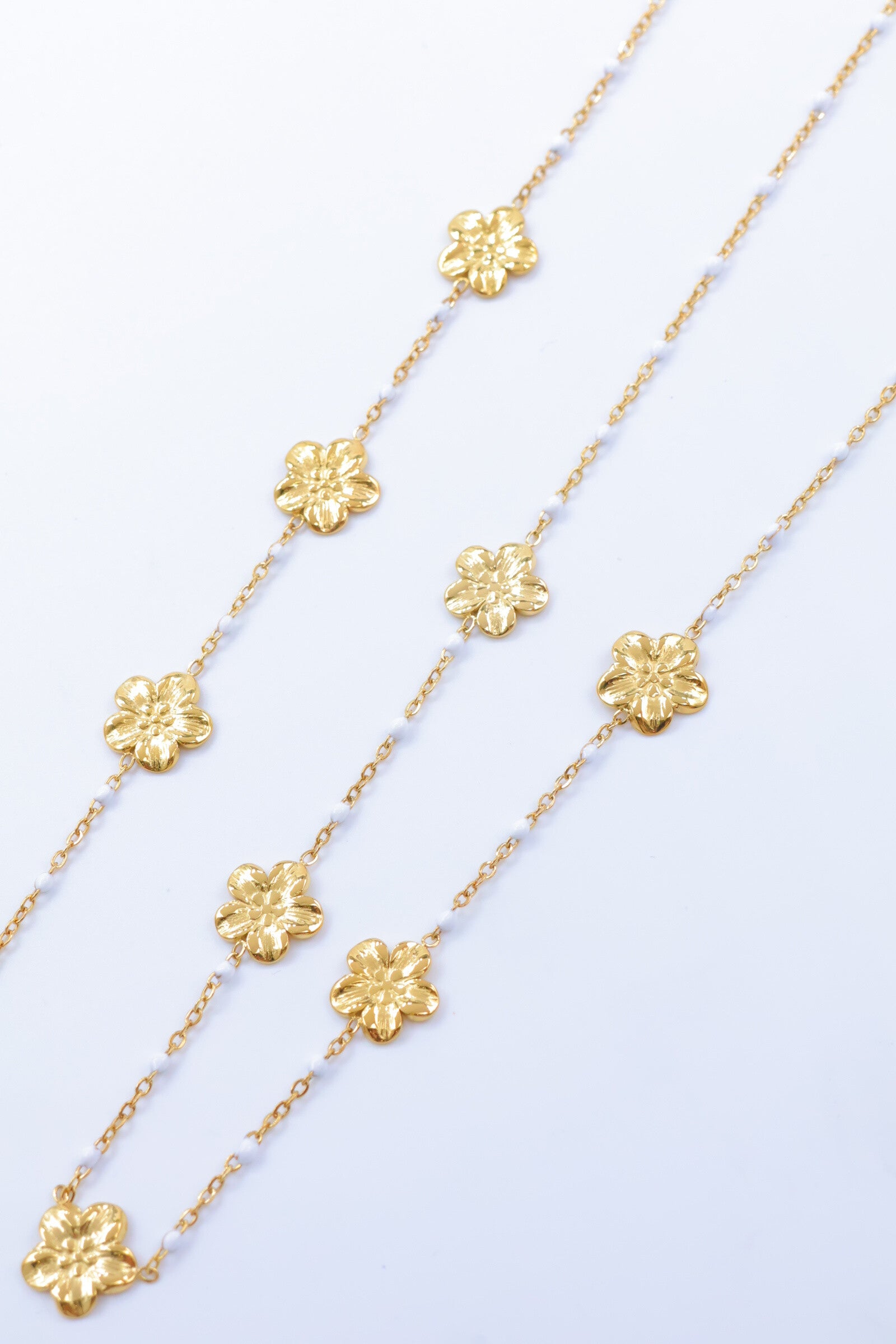 Parure de bijoux en acier inoxydable - BLANC