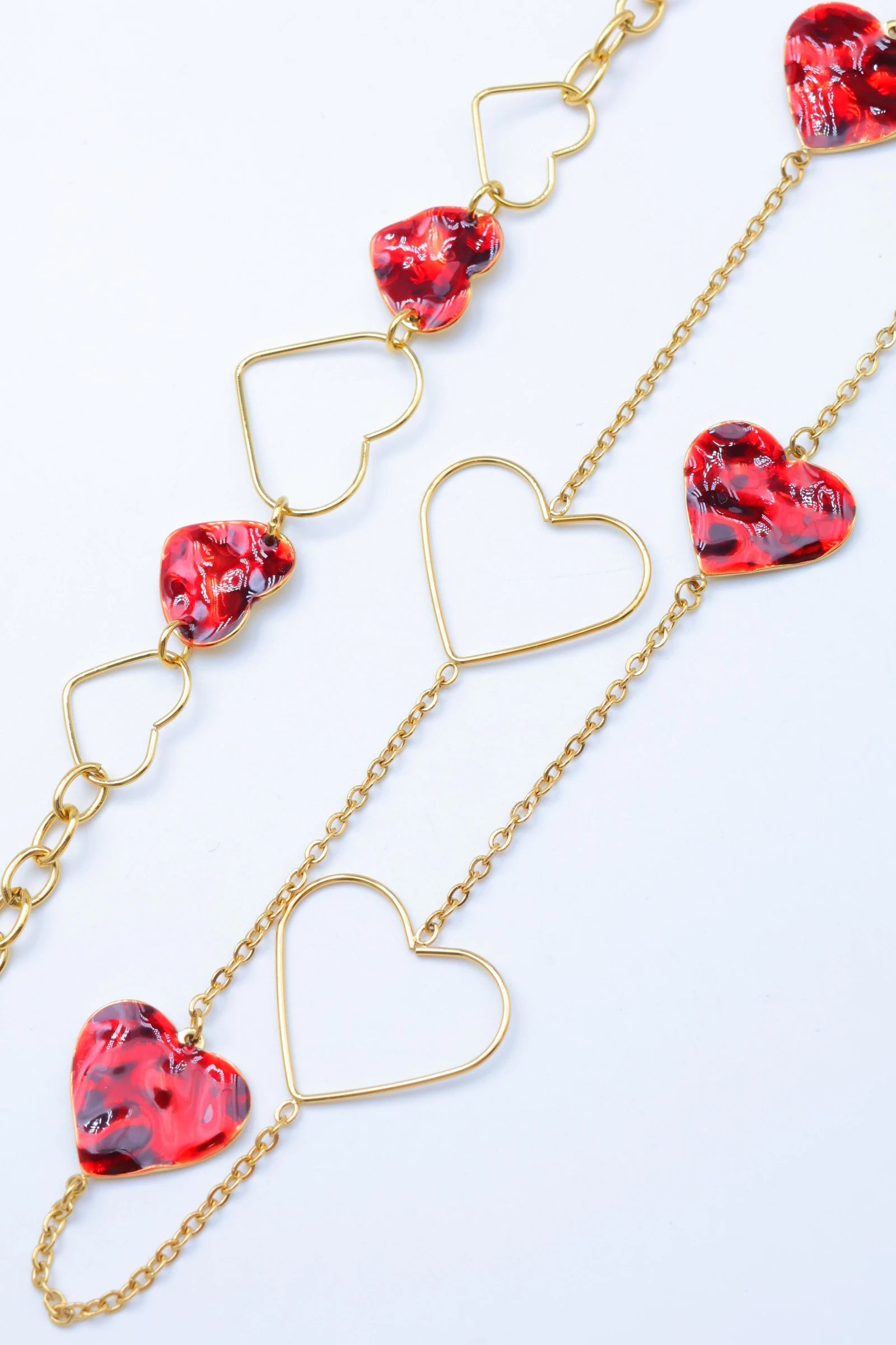 Parure de bijoux en acier inoxydable - ROUGE