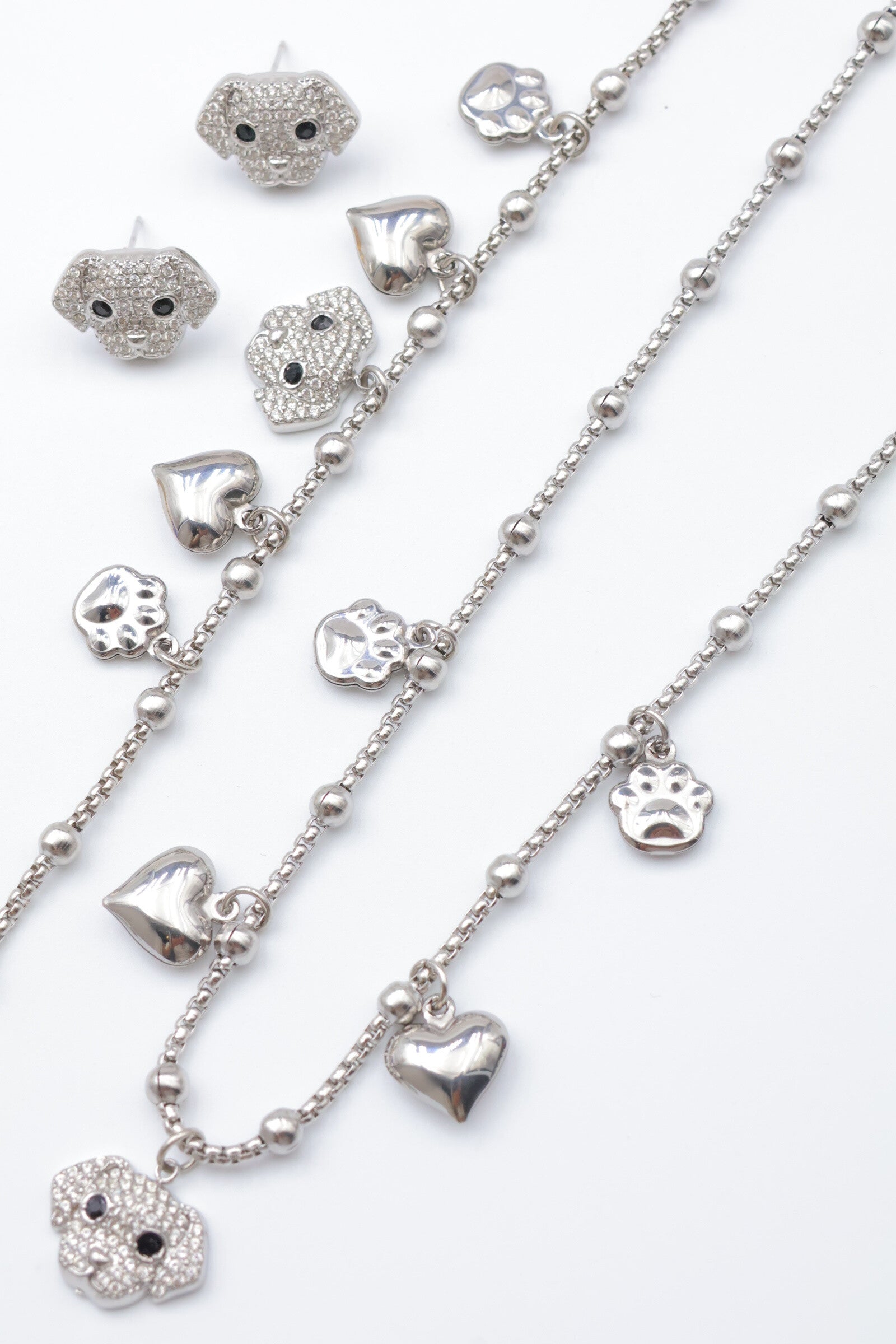 Parure de bijoux en acier inoxydable - ARGENT