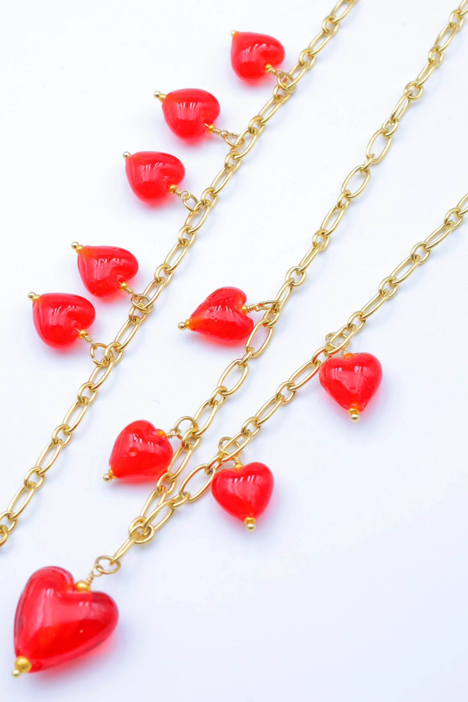 Parure de bijoux en acier inoxydable - ROUGE