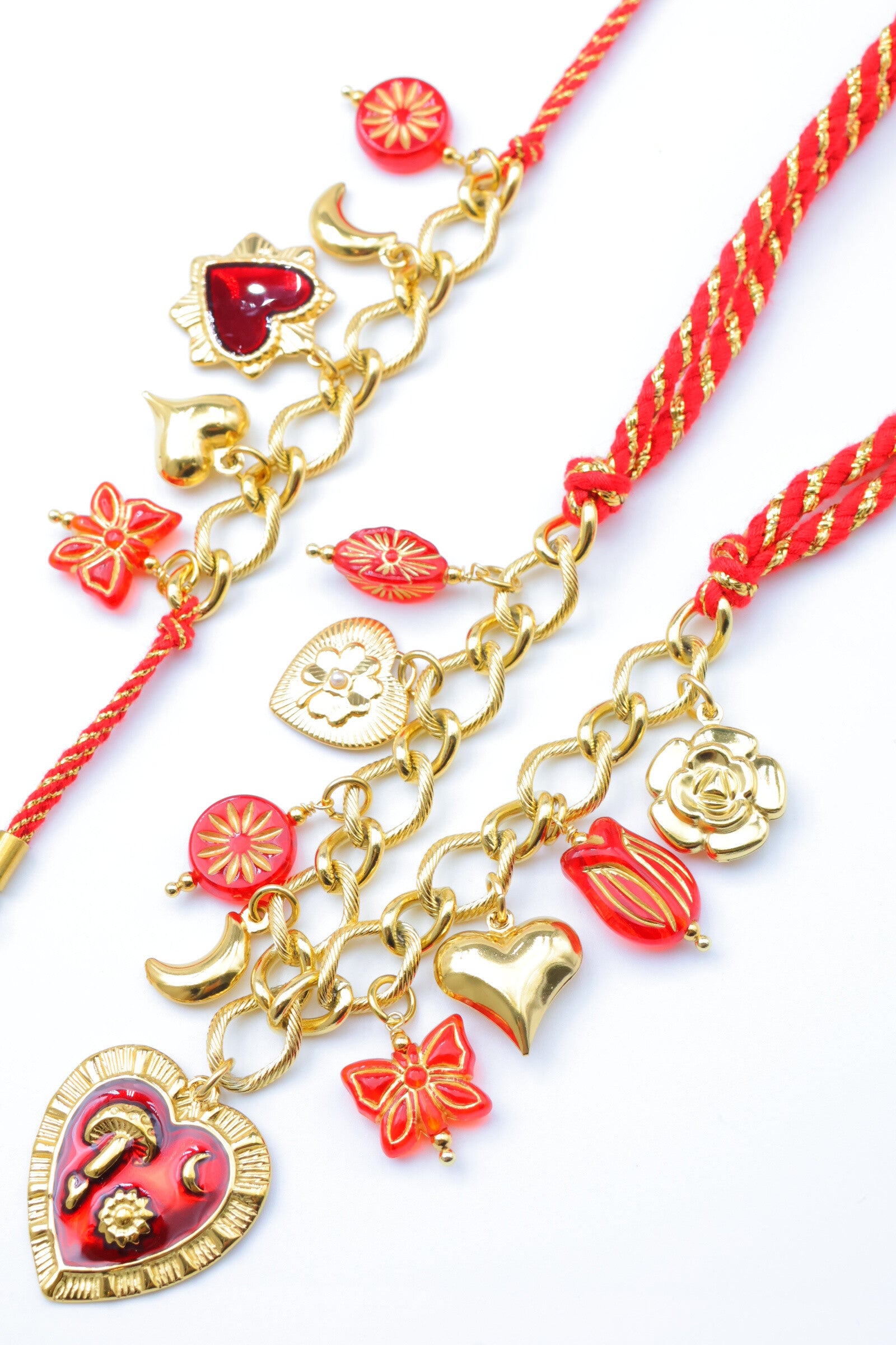 Parure de bijoux en acier inoxydable - ROUGE