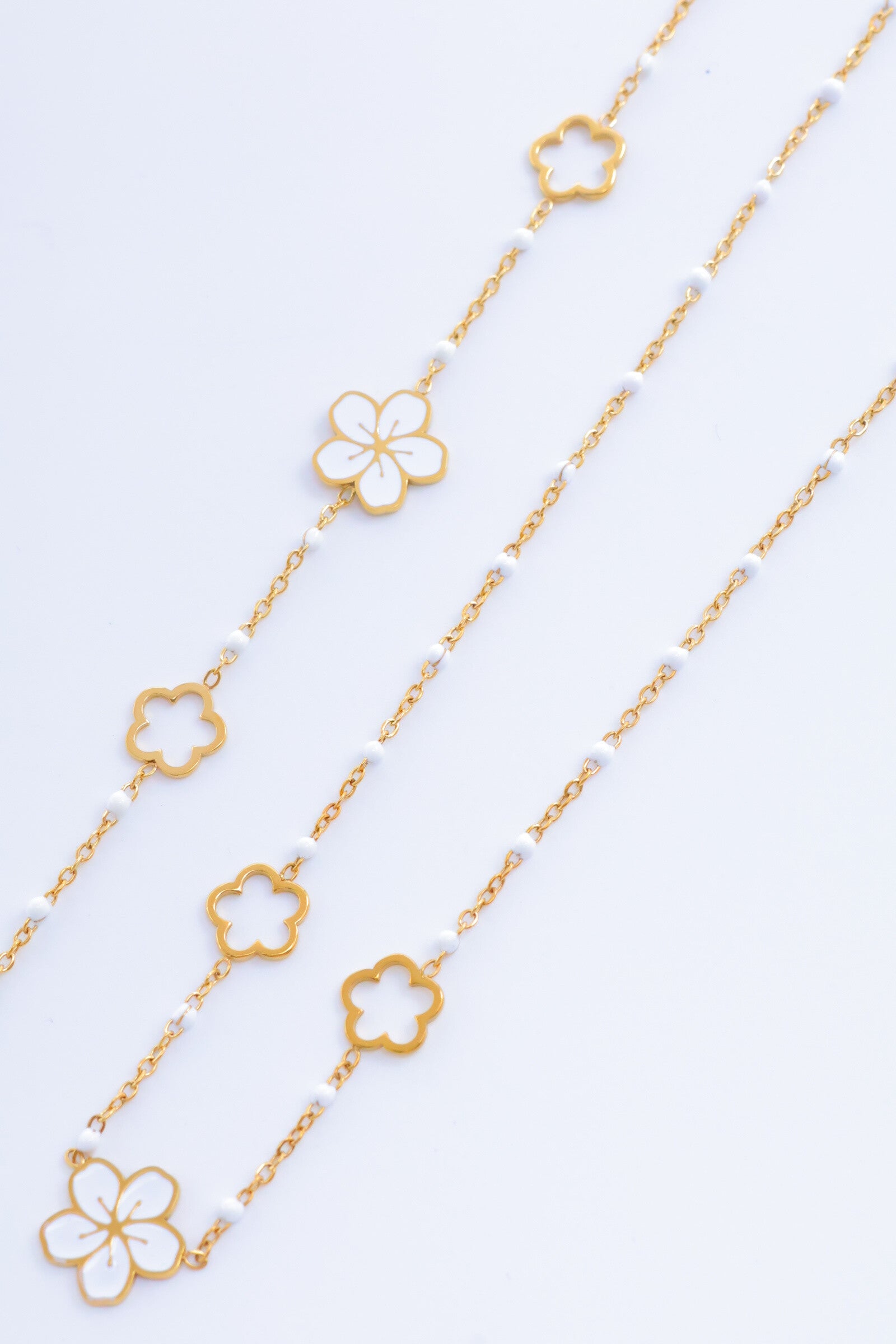 Parure de bijoux en acier inoxydable - BLANC