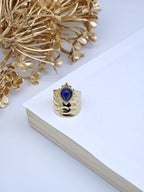 Bague en acier inoxydable ajustable - BLEU MARINE