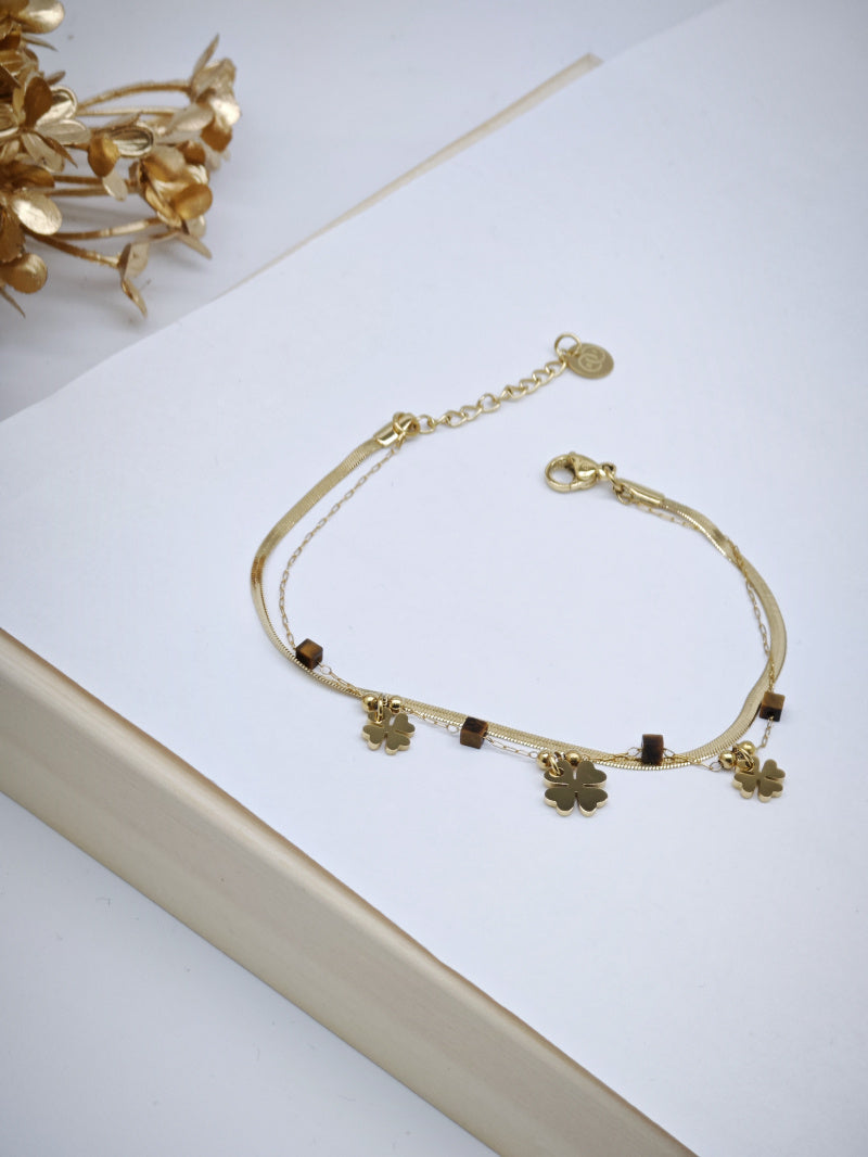 Bracelet en acier inoxydable - MARRON FONCÉ