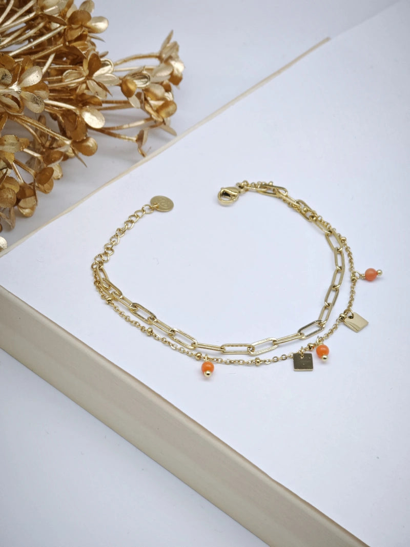 Bracelet en acier inoxydable - ORANGE