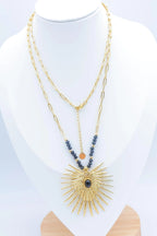 Collier sautoir en acier inoxydable - NOIR