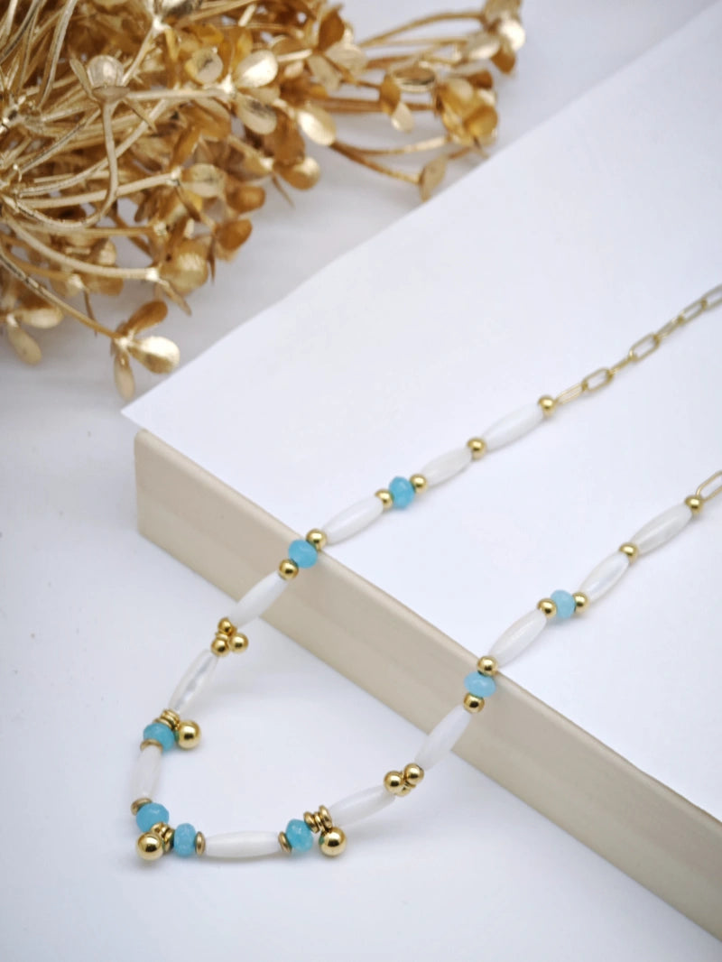 Collier en acier inoxydable - BLEU
