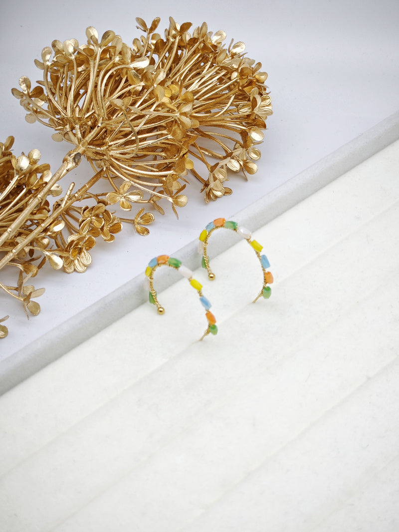 Boucles d'oreilles en acier inoxydable - MULTICOLORE