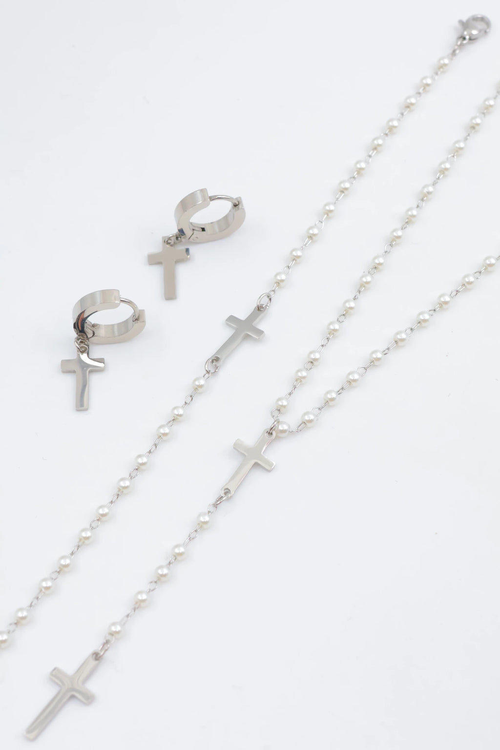 Parure de bijoux en acier inoxydable - ARGENT