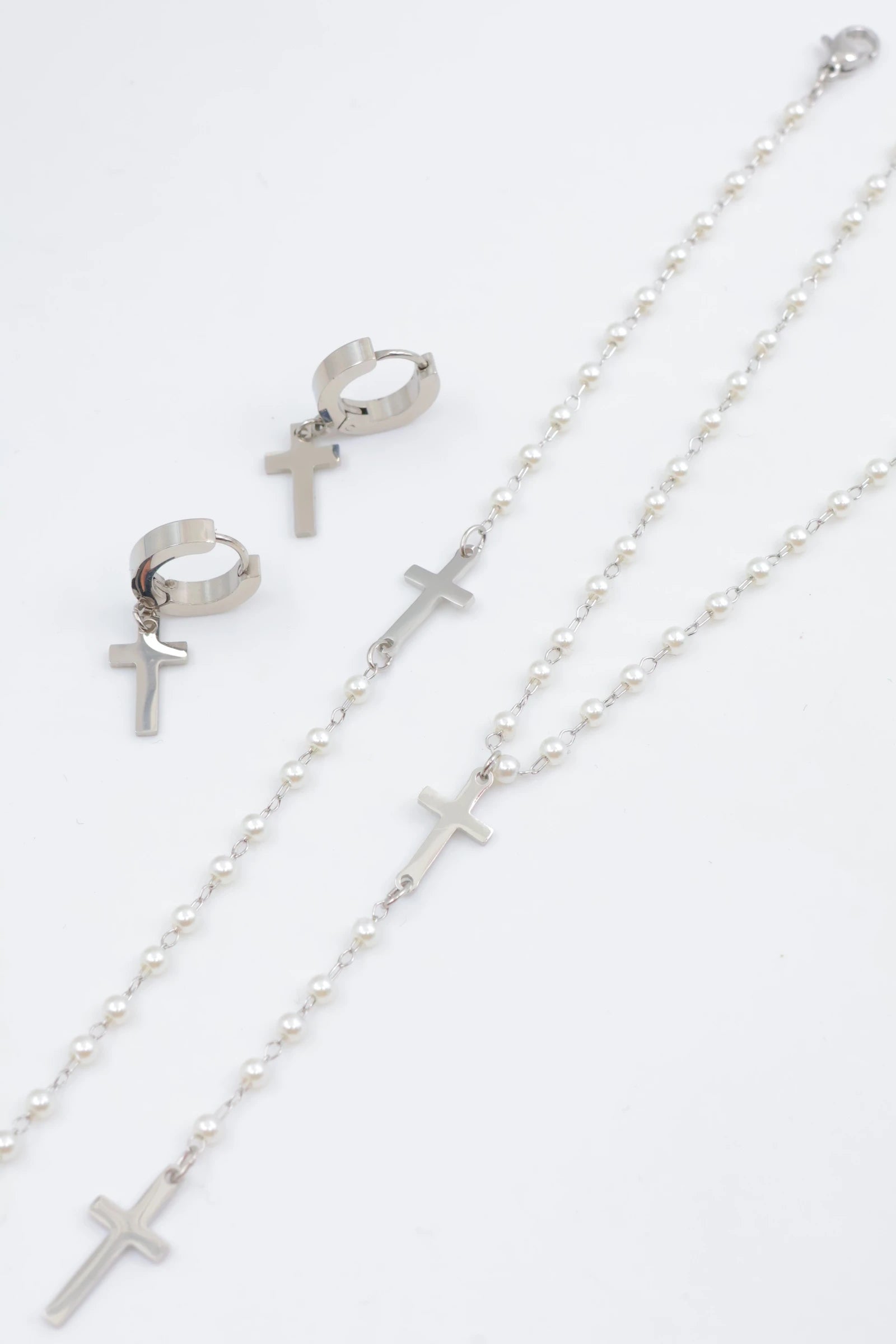 Parure de bijoux en acier inoxydable - ARGENT