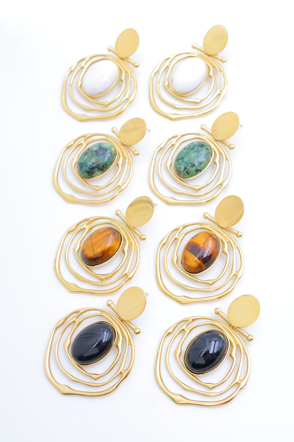 Boucles d'oreilles en acier inoxydable - BLANC