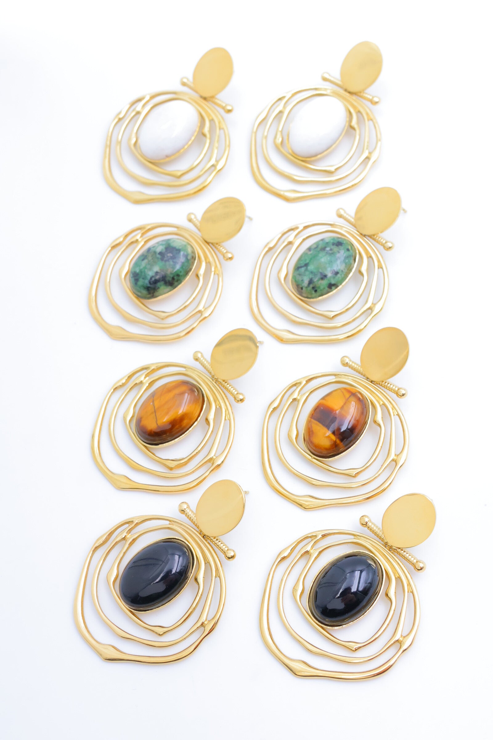 Boucles d'oreilles en acier inoxydable - BLANC