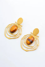 Boucles d'oreilles en acier inoxydable - MARRON