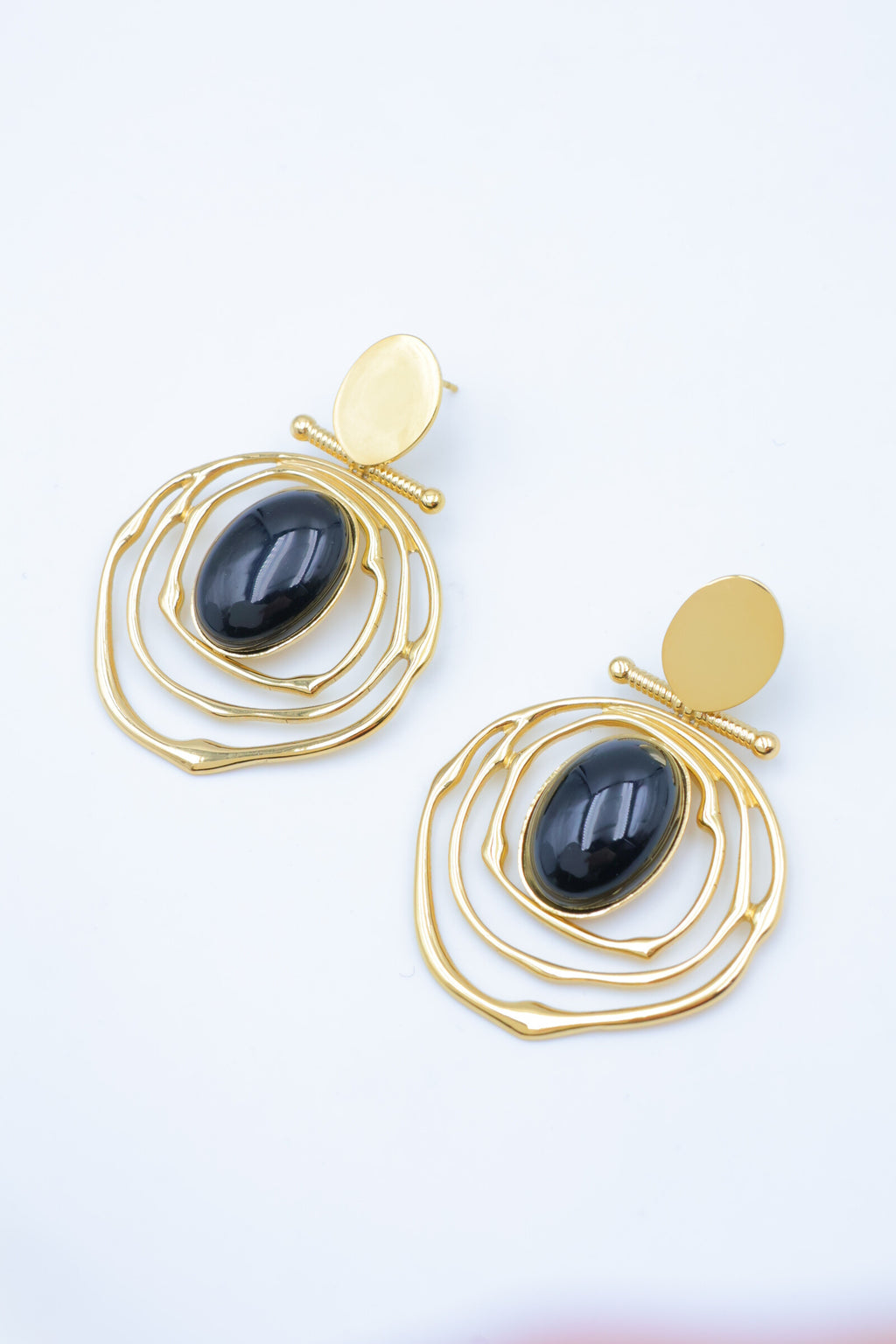 Boucles d'oreilles en acier inoxydable - NOIR