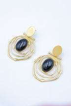 Boucles d'oreilles en acier inoxydable - NOIR