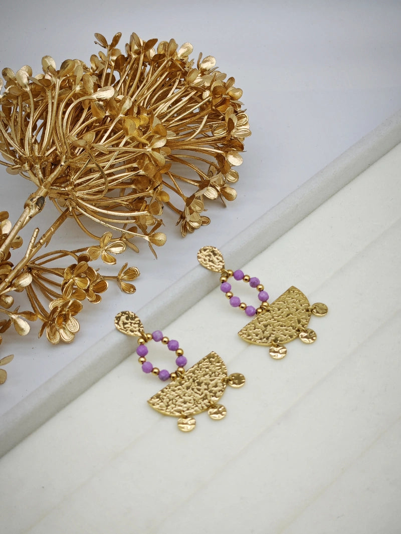 Boucles d'oreilles en acier inoxydable - VIOLET