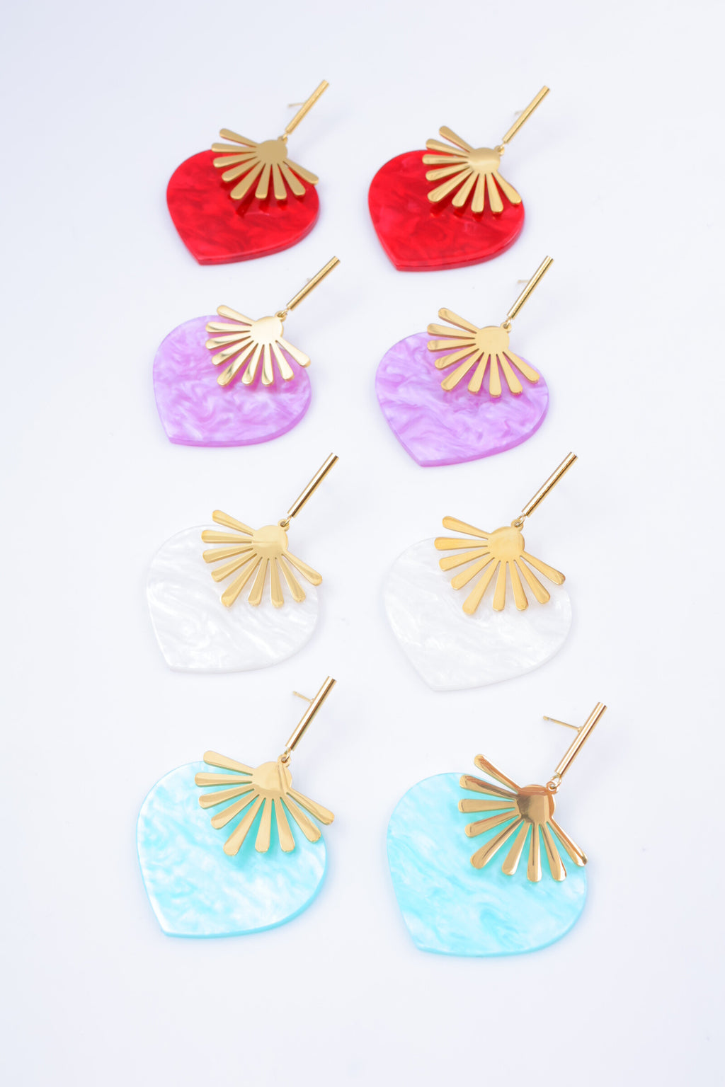 Boucles d'oreilles en acier inoxydable - BLANC