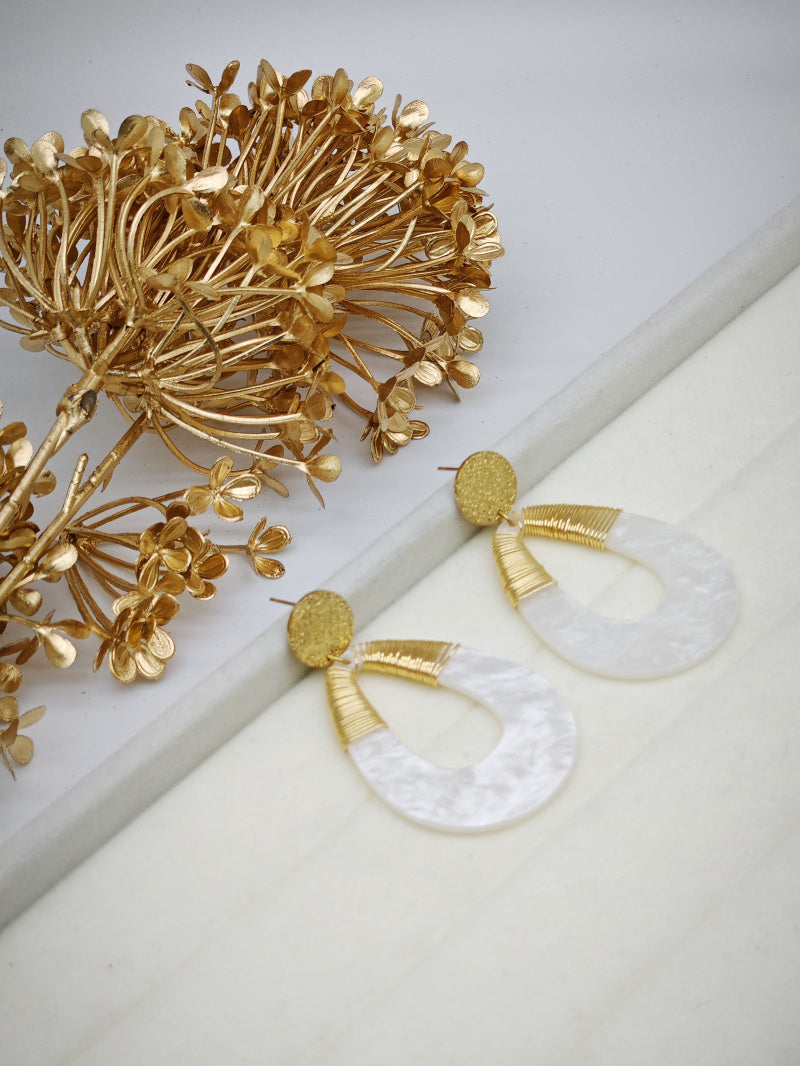 Boucles d'oreilles en acier inoxydable - BLANC