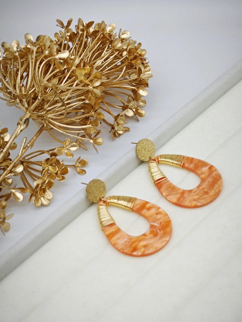 Boucles d'oreilles en acier inoxydable - ORANGE