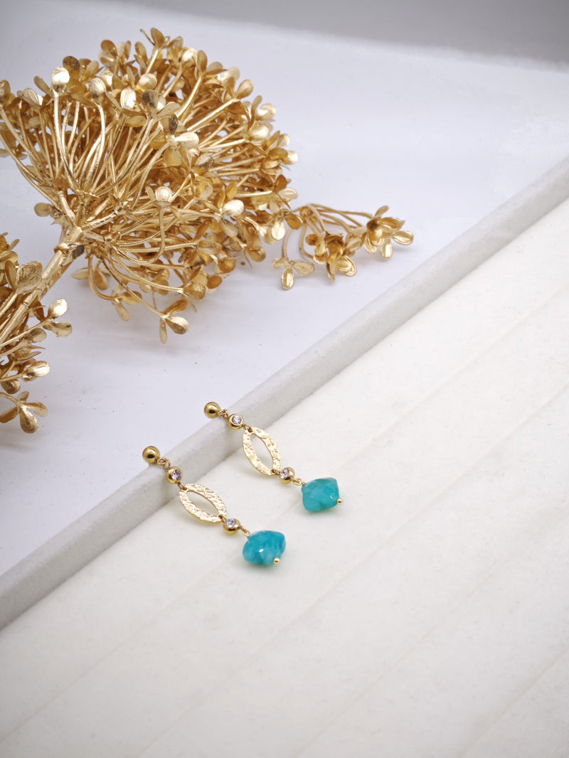 Boucles d'oreilles en acier inoxydable - BLEU