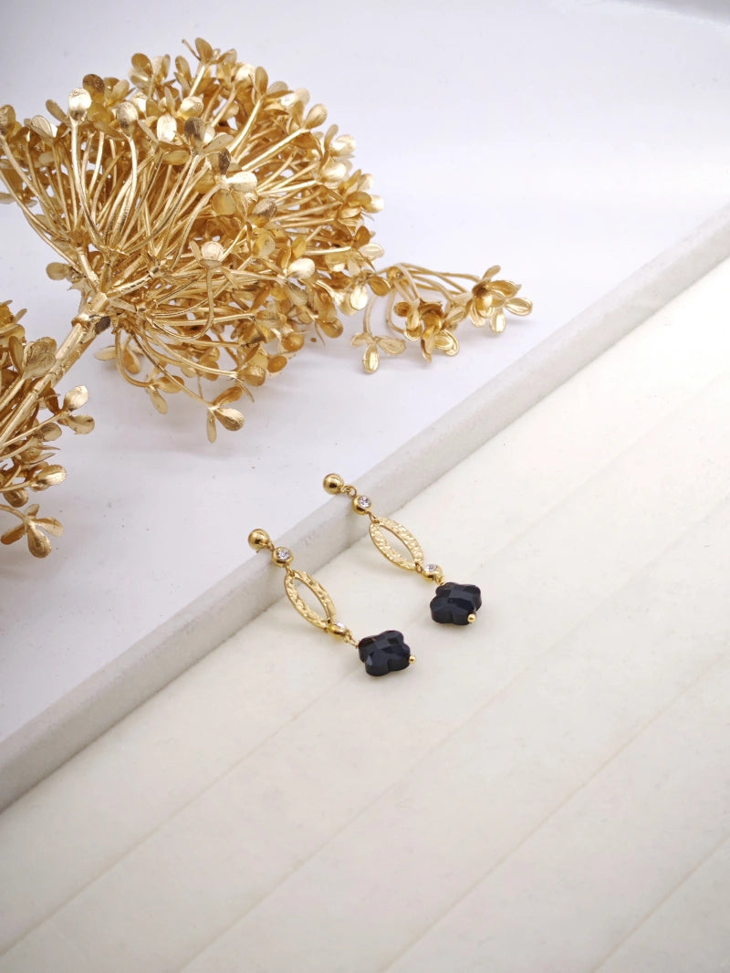 Boucles d'oreilles en acier inoxydable - NOIR