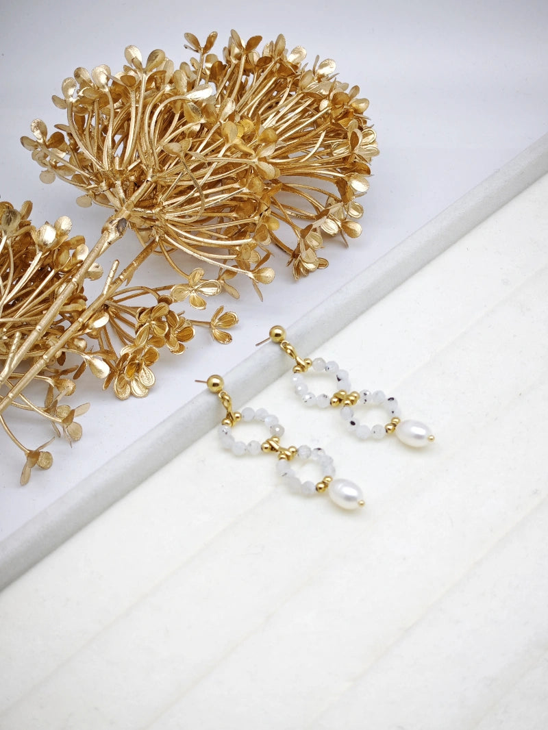 Boucles d'oreilles en acier inoxydable - BLANC