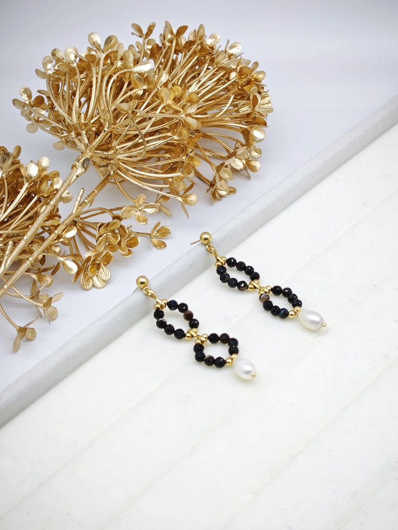 Boucles d'oreilles en acier inoxydable - NOIR
