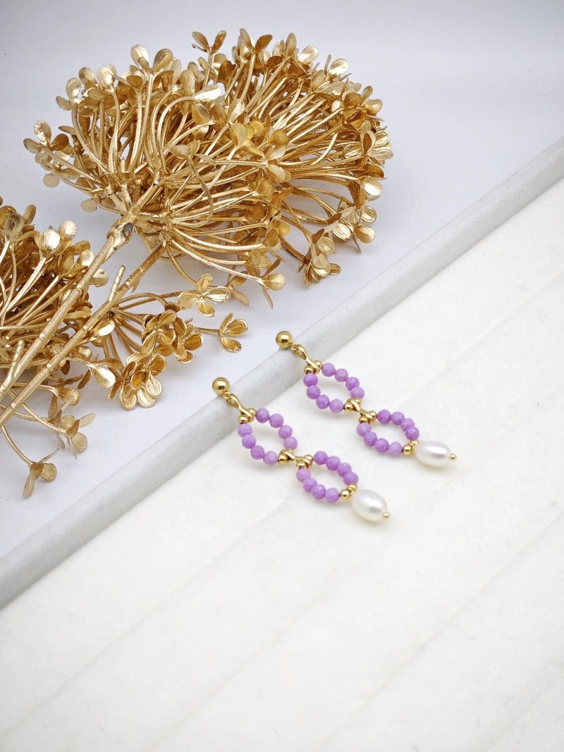 Boucles d'oreilles en acier inoxydable - VIOLET